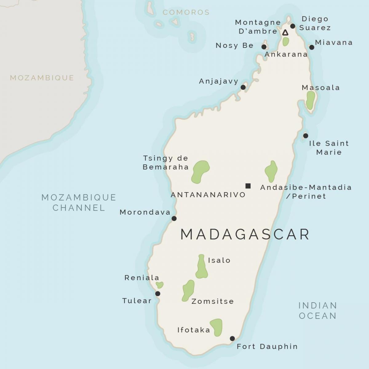 نقشه های ماداگاسکار و جزایر اطراف آن