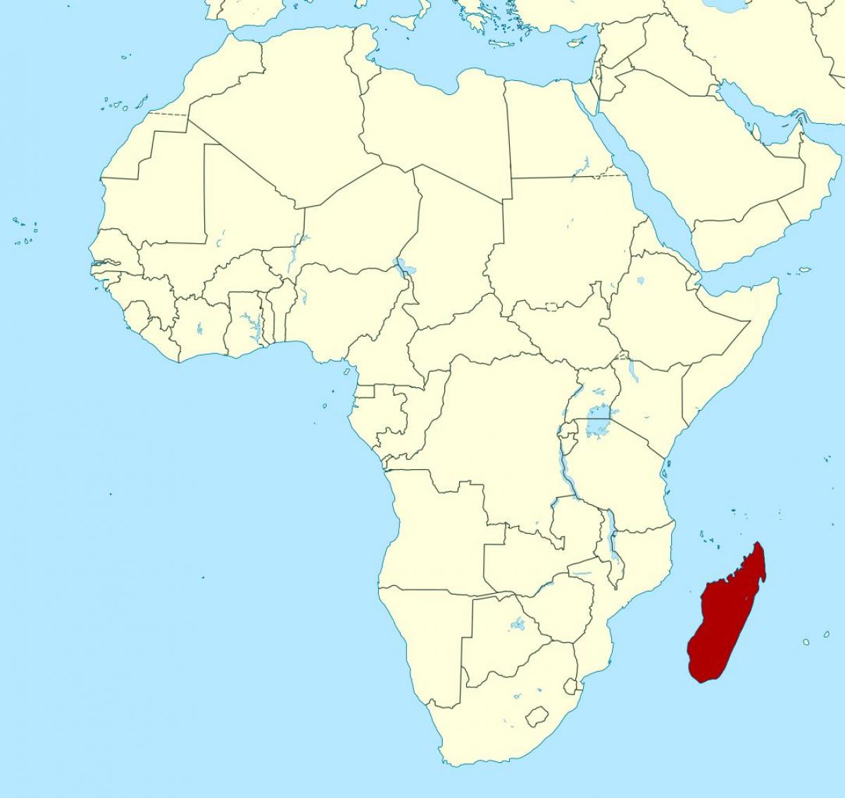 ماداگاسکار در آفریقا نقشه