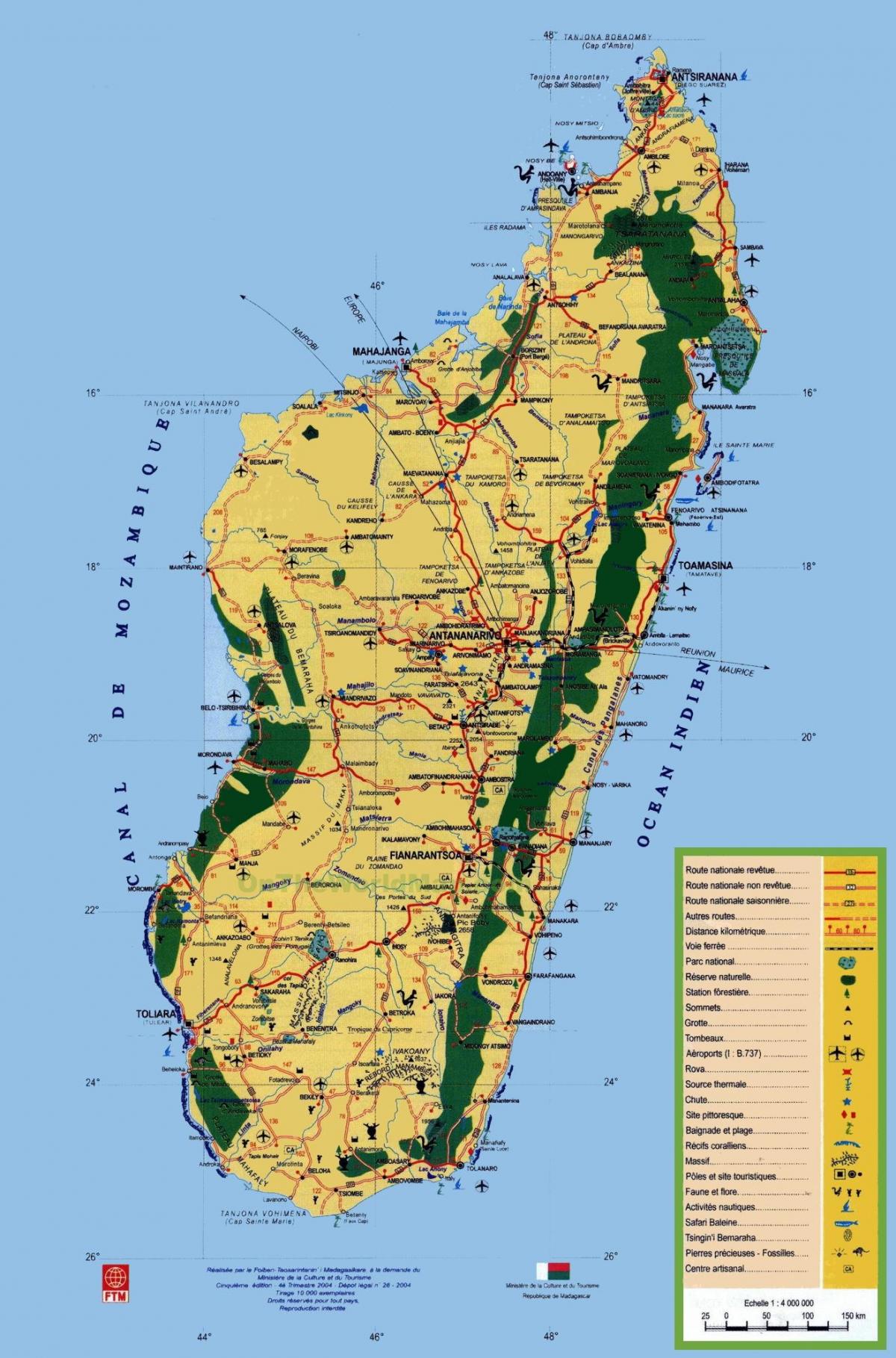 ماداگاسکار جاذبه های توریستی نقشه