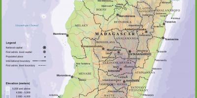 نقشه از نقشه فیزیکی ماداگاسکار